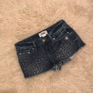 VS PINK Cheetah Jean Shorts Sz 0
